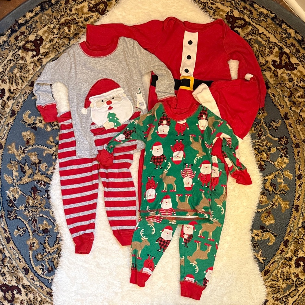 Lot of 3 Christmas Pajama Set 12m
